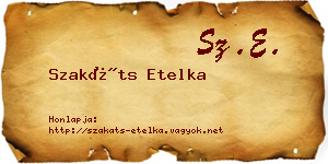 Szakáts Etelka névjegykártya